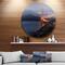 Designart - Golden Gate with Night Illumination' Ultra Glossy Sea Bridge Metal Circle Wall Art